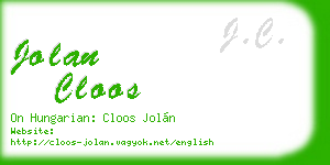 jolan cloos business card